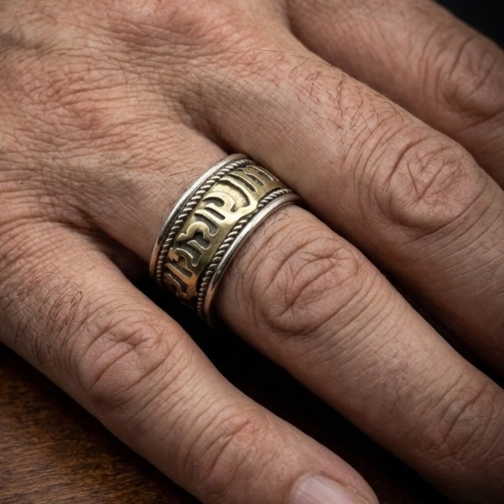 Vintage Tibetan Om Mani Padme Hum Spinner
Ring